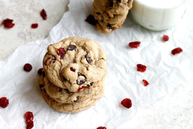 Dark chocolate cranberry cookies photo