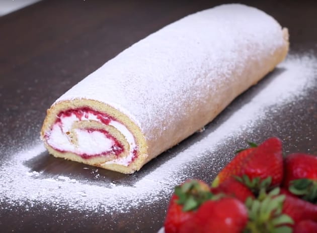 Making a Strawberry Swiss Roll