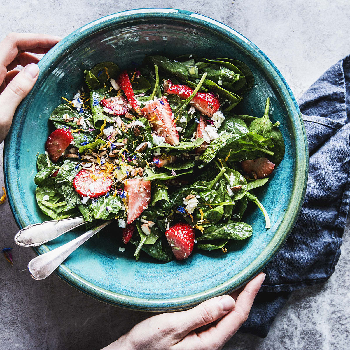 Strawberry Spinach Salad With Feta And Avocado Recipe Food Fanatic