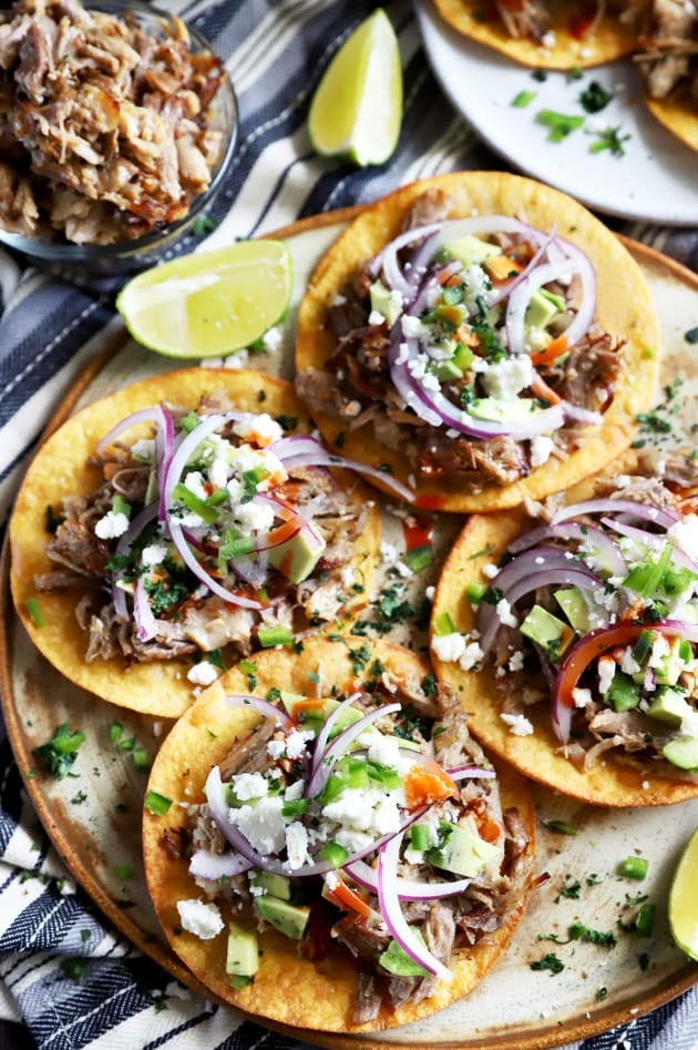 Instant Pot Crispy Carnitas Tostadas Recipe - Food Fanatic