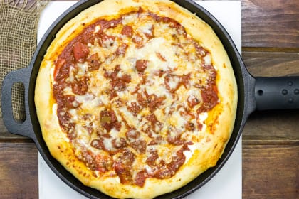 Cast Iron Deep Dish Pizza: Ridiculously Good