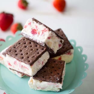 Strawberry ice cream sandwiches photo