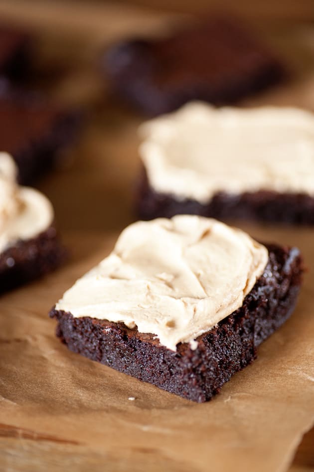 Peanut Butter Frosted Brownies Holy Delicious Food Fanatic