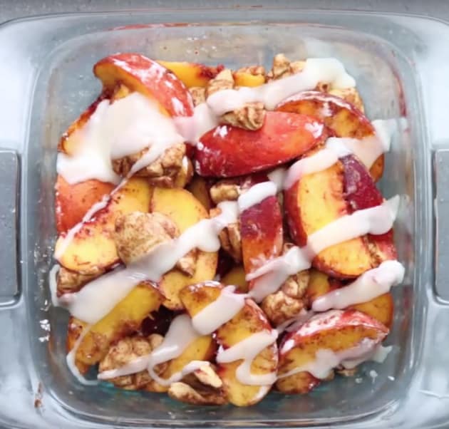 Making Peach Cobbler