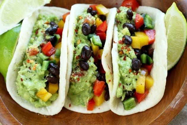 Guacamole Veggie Tacos Recipe Food Fanatic