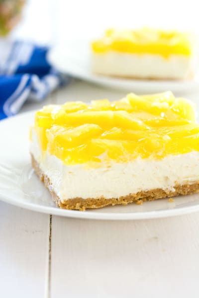 No-Bake Pineapple Cheesecake Bars Recipe - Food Fanatic