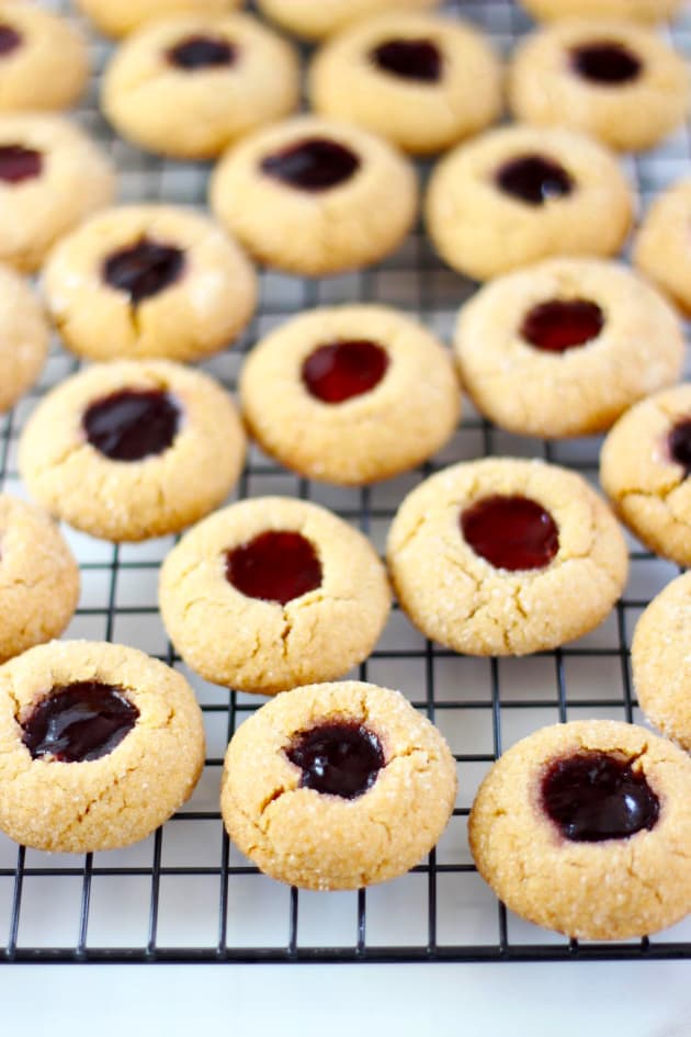 Peanut Butter & Jelly Thumbprint Cookies - Food Fanatic