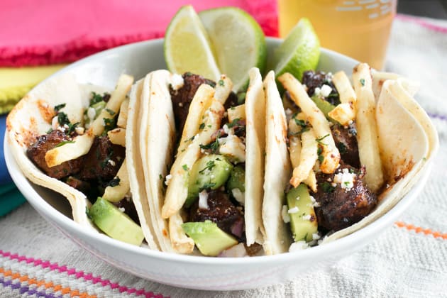 Carne Asada Steak Tacos with Fries Photo
