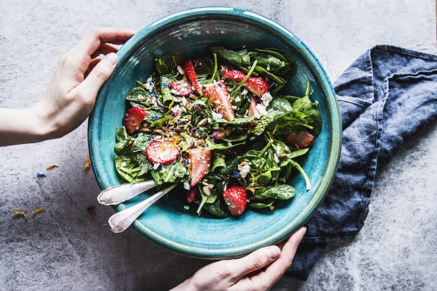 Strawberry Spinach Salad with Feta and Avocado Photo