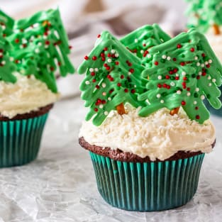 Christmas tree cupcakes photo