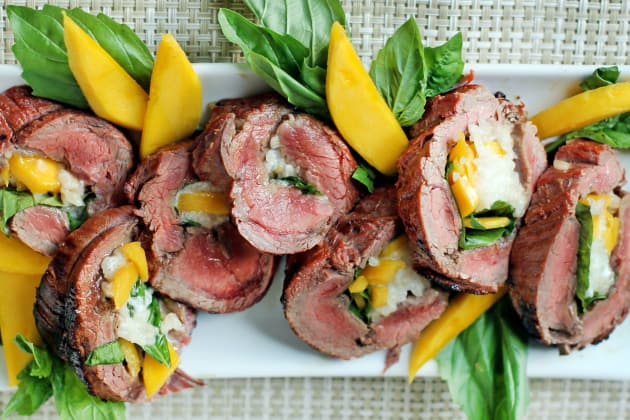 Grilled Stuffed Flank Steak With Mangoes And Basil Food Fanatic 