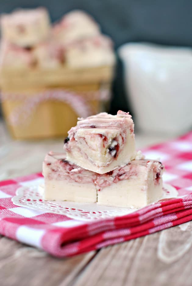 White Chocolate Raspberry Swirl Fudge Picture