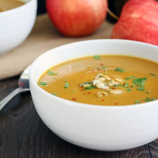 Curried butternut squash and apple soup photo
