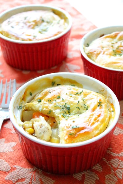 Individual Puff Pastry Chicken Pot Pies Recipe - Food Fanatic