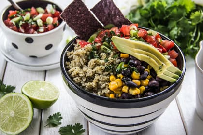 Cilantro Lime Rice Bowl with Avocado and Beans