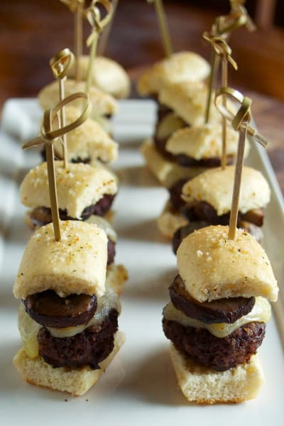 Mushroom Burgers on a Stick Recipe - Food Fanatic