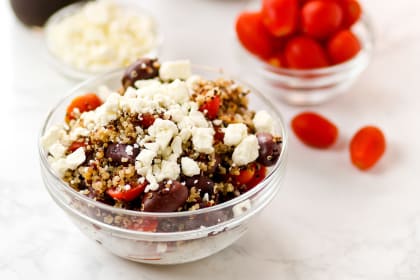 Quinoa Greek Salad with Feta and Tomatoes Recipe