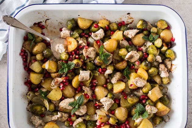 Chicken, Potato and Brussels Sprout Sheet Pan Dinner Photo