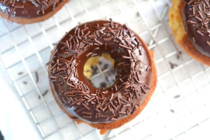 Lemon Donuts with Chocolate Glaze