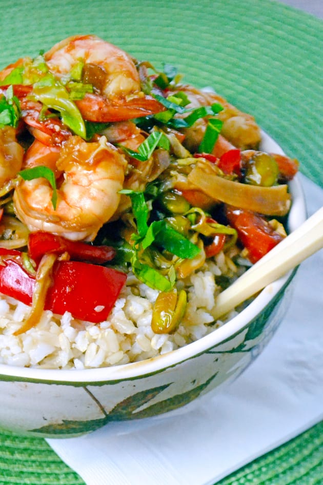 Asian Shrimp Rice Bowls - Food Fanatic