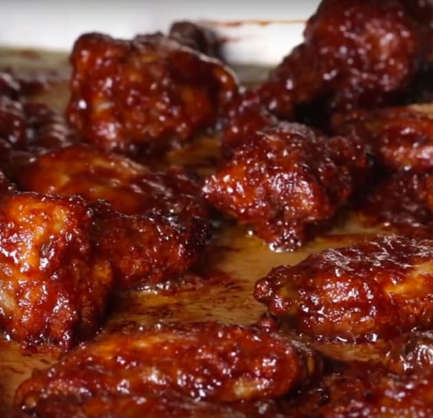 Making Honey BBQ Chicken Wings