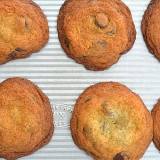 Dark chocolate almond cookies photo