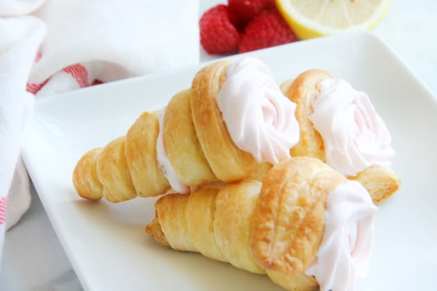 Lemon Raspberry Cream Horns Photo
