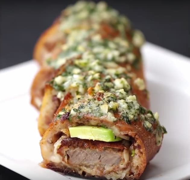 Beef Cutlet-Stuffed Garlic Bread
