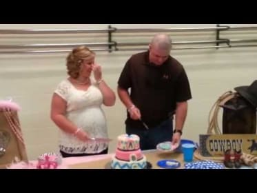 Couple Uses Cake to Reveal Gender of Impending Triplets
