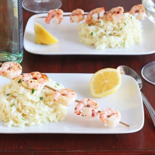 Lemon risotto with grilled shrimp picture