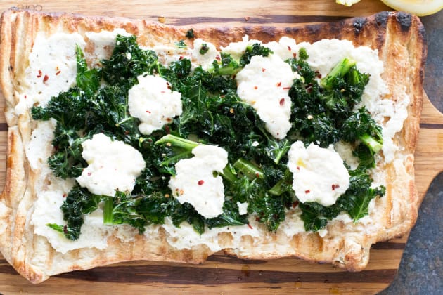 Grilled Lemon Kale Ricotta Flatbread Photo