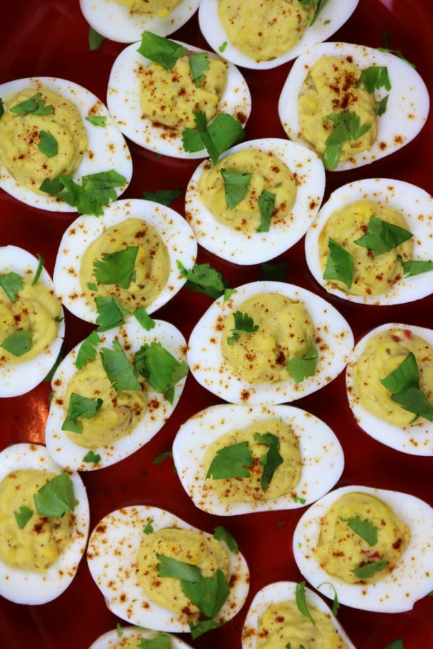 Deviled Eggs with Yellow Lentil Hummus Recipe Food Fanatic