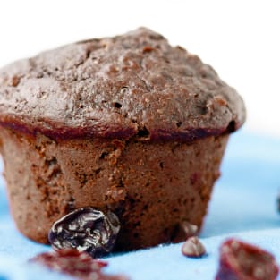 Healthy chocolate muffins photo