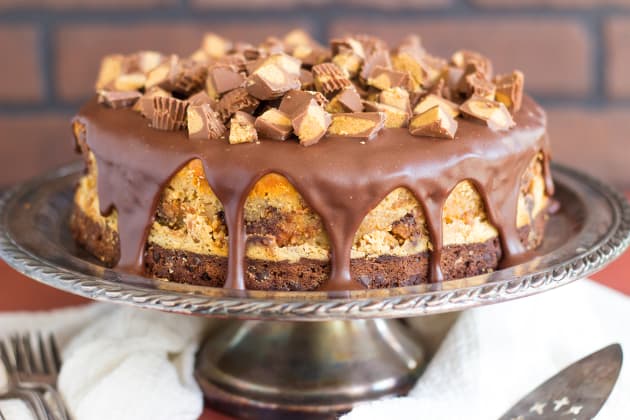 Peanut Butter Cup Brownie Cheesecake Recipe Food Fanatic