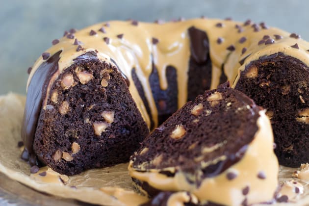 Dark Chocolate Peanut Butter Bundt Cake Image