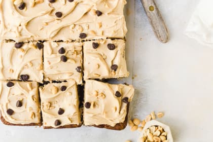 Banana Sheet Cake with Peanut Butter Frosting Recipe