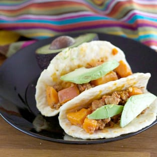 Sweet potato chorizo breakfast tacos picture