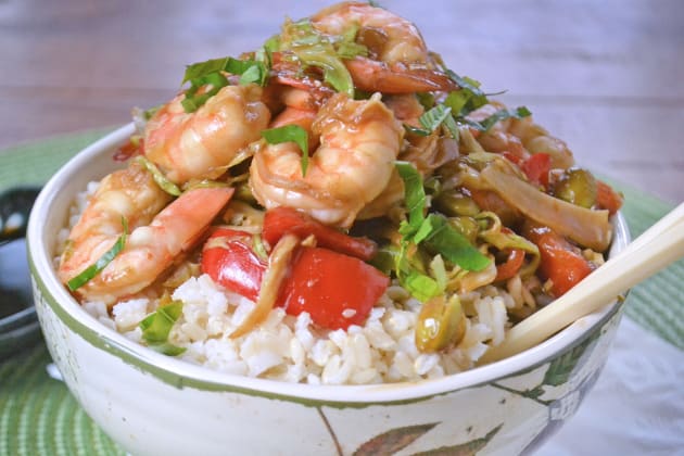 Asian Shrimp Rice Bowls Recipe - Food Fanatic