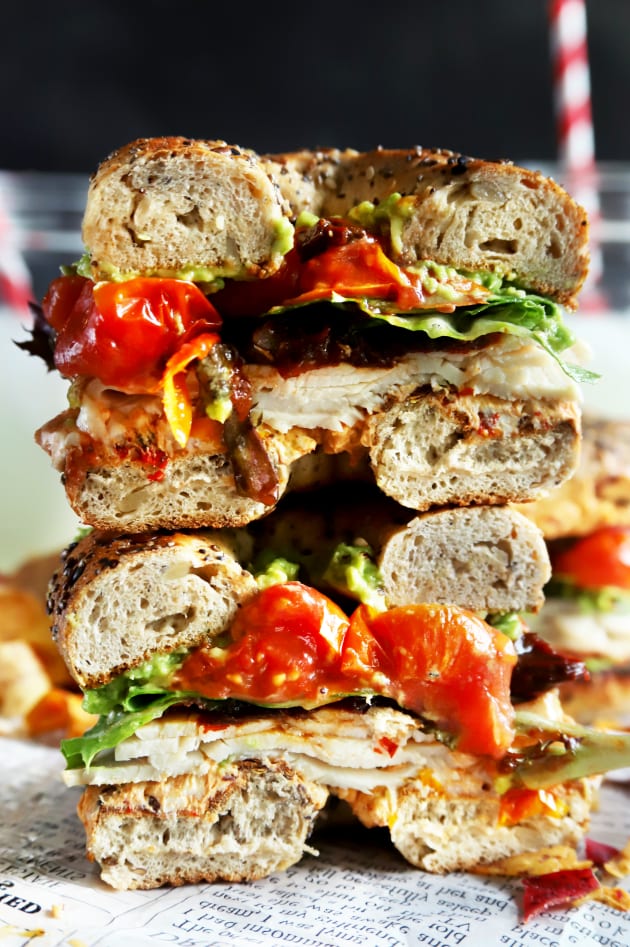 Everything Avocado Turkey Bagel Sandwiches Recipe Food Fanatic