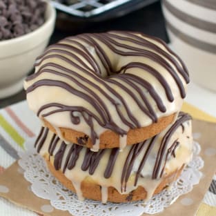 Mocha chocolate chip donuts photo