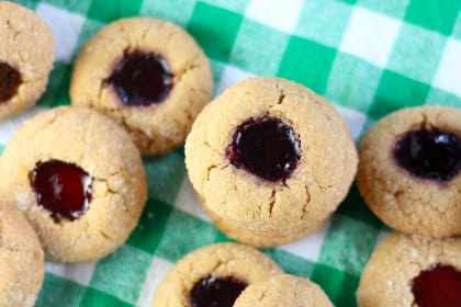Peanut Butter & Jelly Thumbprint Cookies