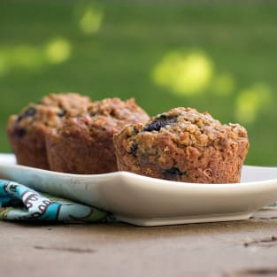 Blueberry flax muffins photo