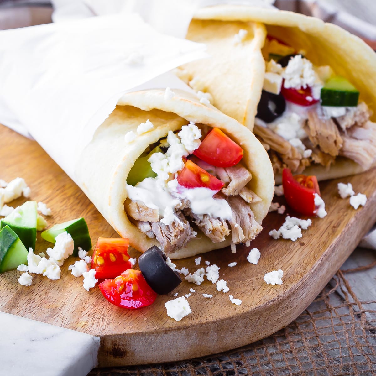Instant Pot Greek Pork Wraps Recipe