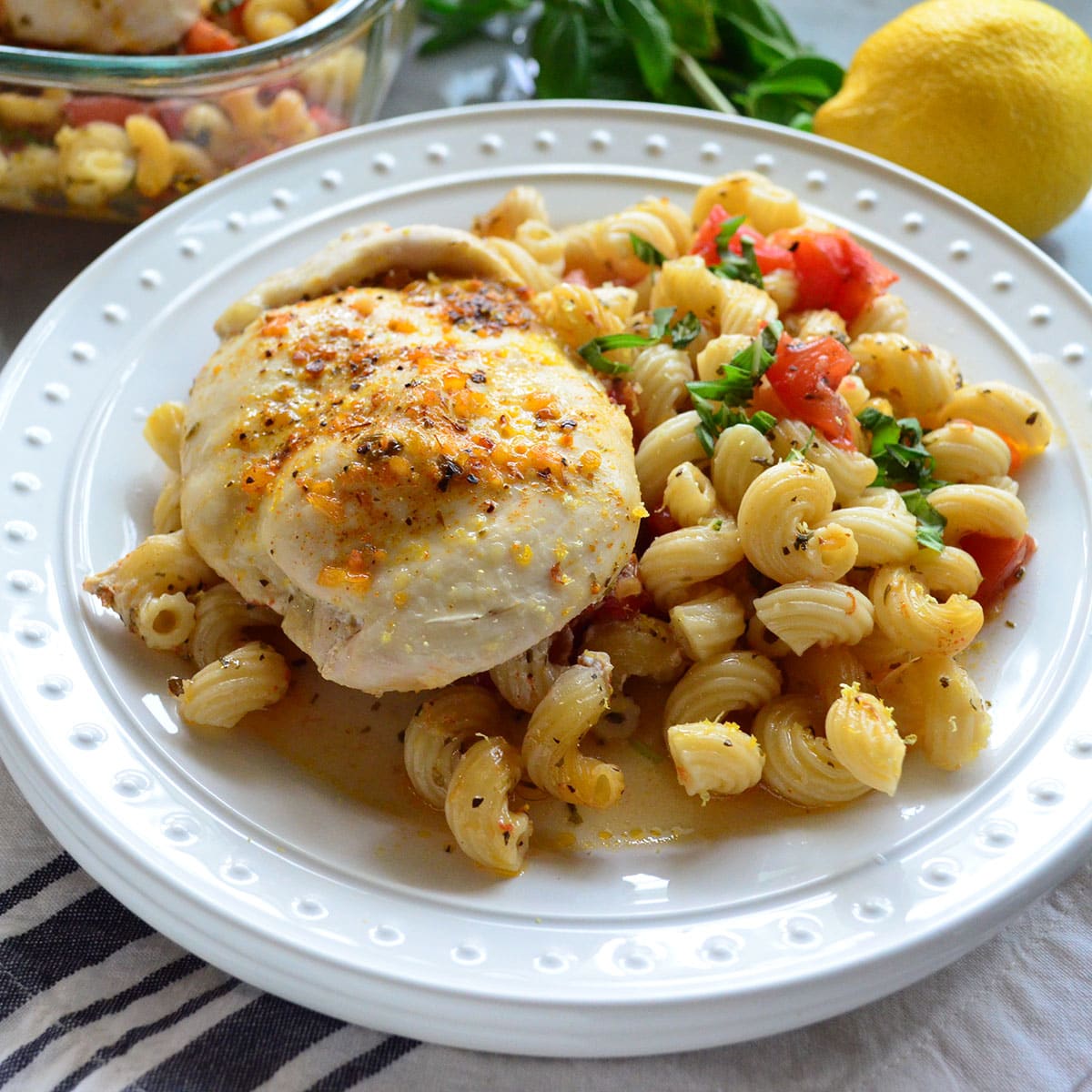 Bruschetta Chicken Baked Pasta Recipe Food Fanatic