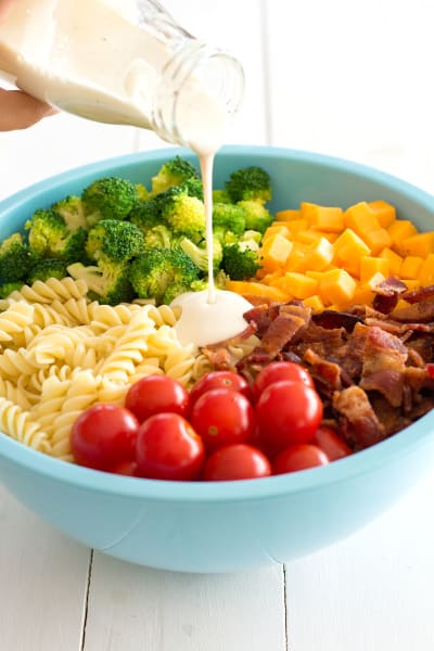 Bacon Cheddar Ranch Pasta Salad Recipe - Food Fanatic