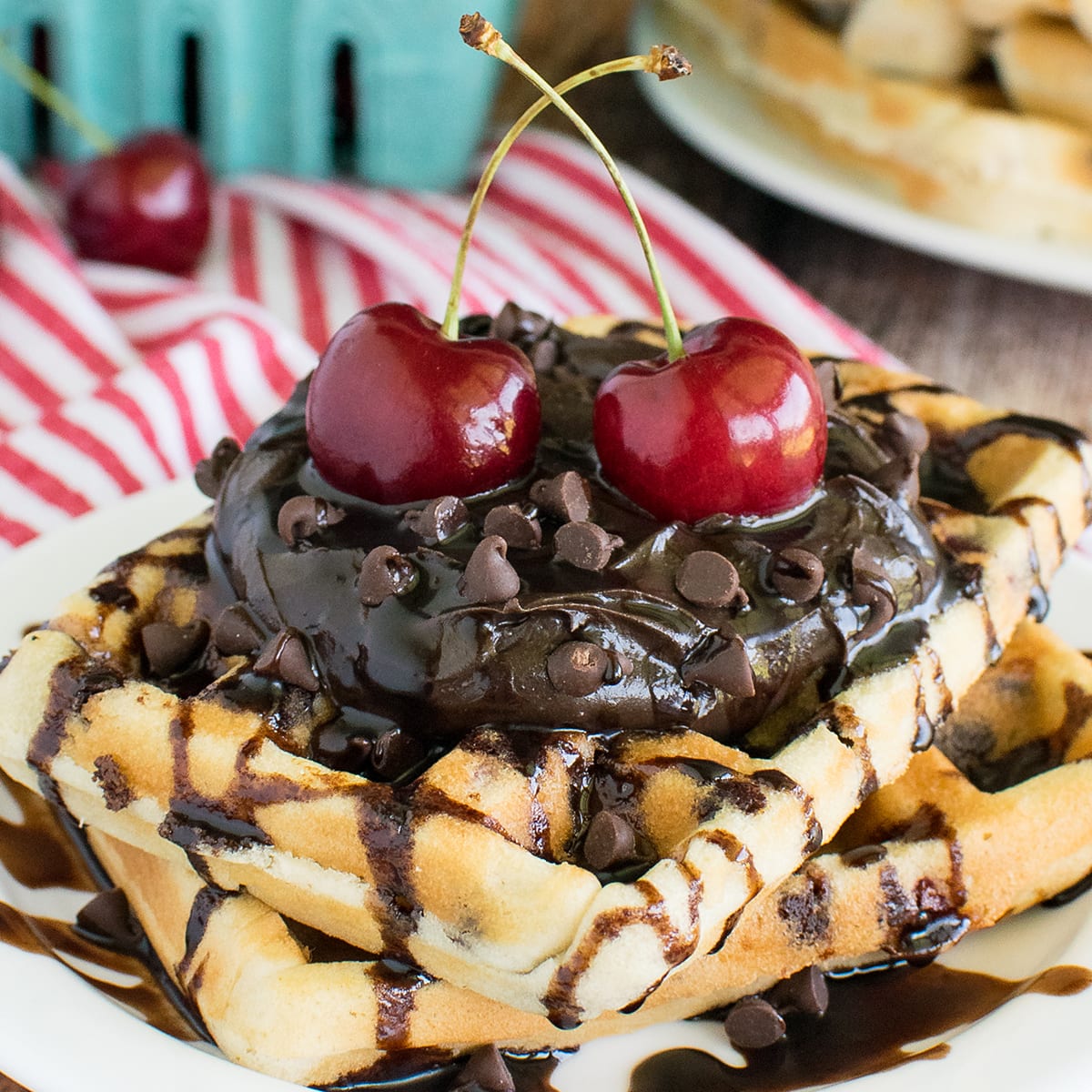 Cherry Chocolate Chip Waffles Recipe Food Fanatic