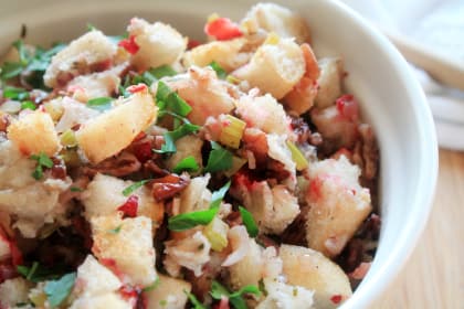 Sourdough Stuffing with Cranberries and Pecans Recipe