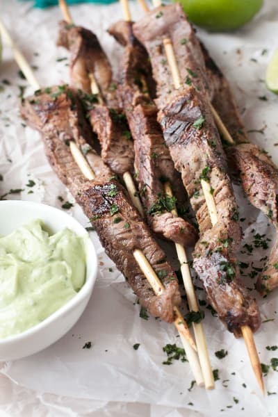 File 3 Cilantro Lime Grilled Beef Skewers with Jalapeño Avocado Dipping Sauce