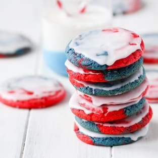 Red white and blue cookies photo