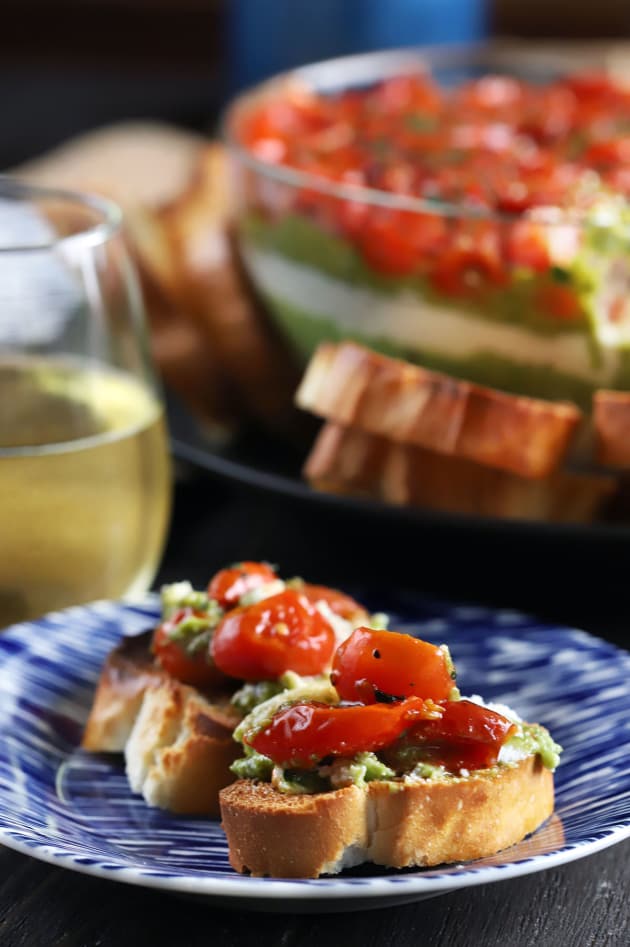 Avocado Ricotta Tomato Pesto Layer Dip Image